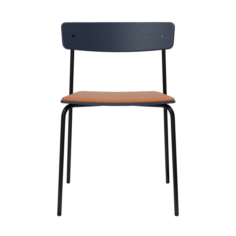 Cross Chair Tube by TAKT in Black tube, Oak Iron blue, LEAP® cognac – product photo 2 of 2