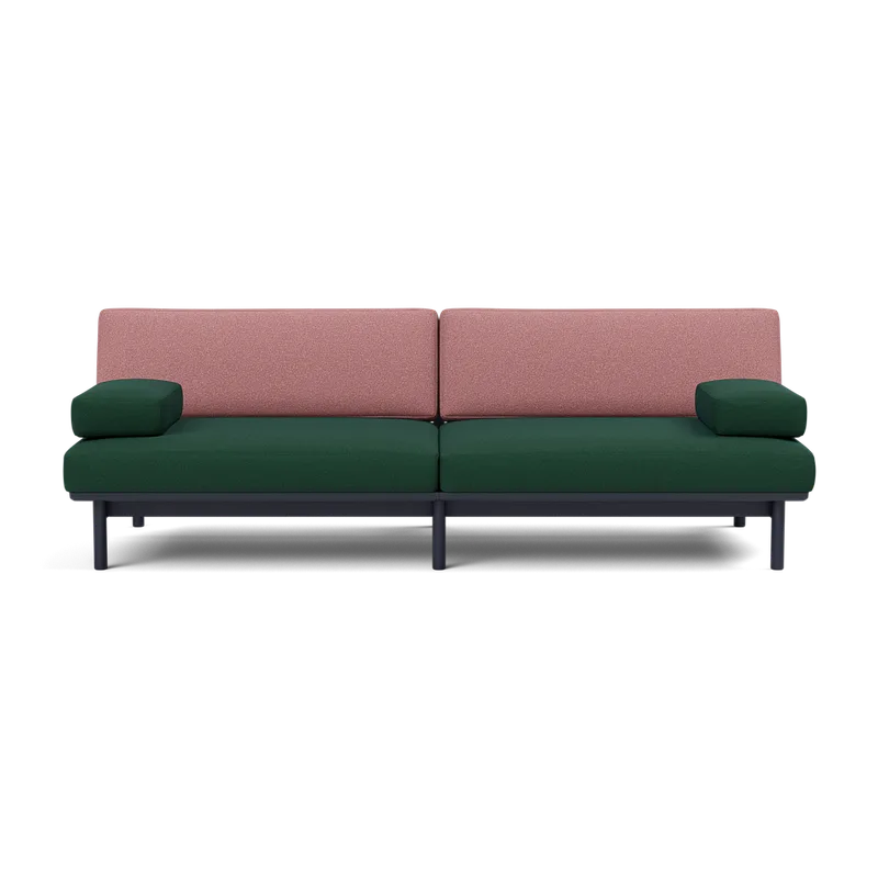 Spoke Sofa by TAKT in Oak Black blue lacquer, Autumn 0971 Dark green, 0651 Rose, X2 – product photo 2 of 2