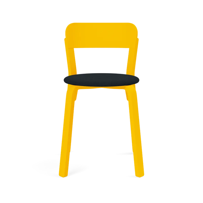Turn Chair van TAKT in Beech Sun yellow lacquer, Remix 196 Black blue – productfoto 2 van 2