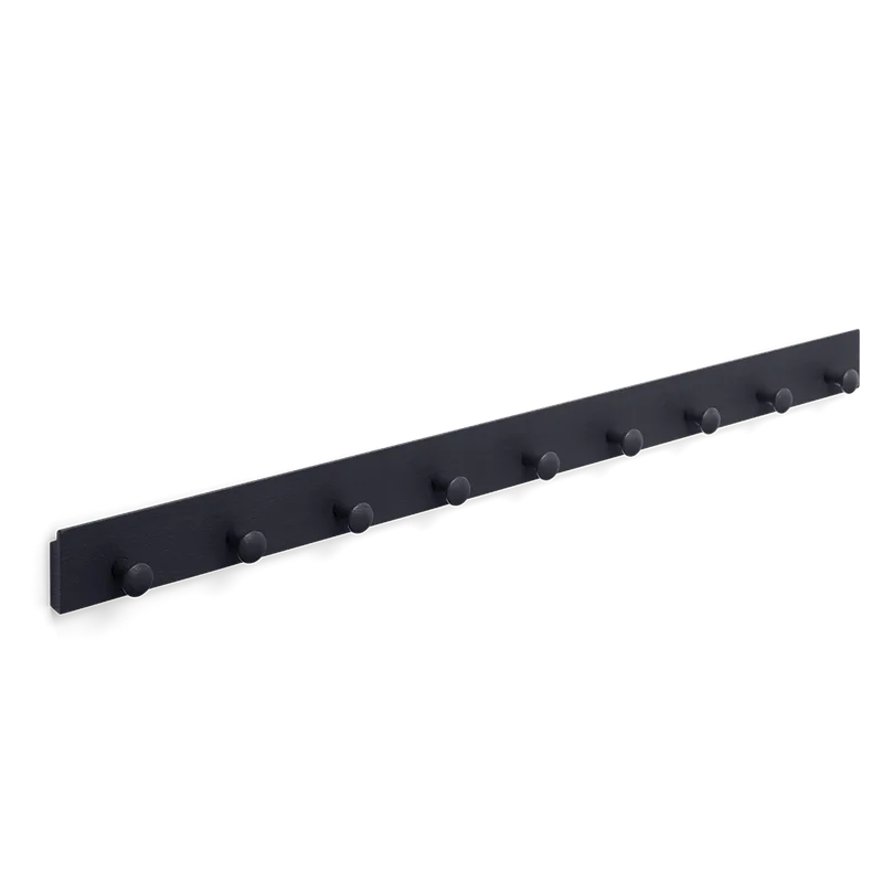Curve Coat Rack by TAKT in 90 cm, Oak Black blue lacquer, None – product photo 2 of 2