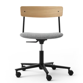 Cross Task Chair de TAKT en Black tube, Oak Matt lacquer, Hallingdal 130 Grey, Aucun – photo du produit 2 sur 2