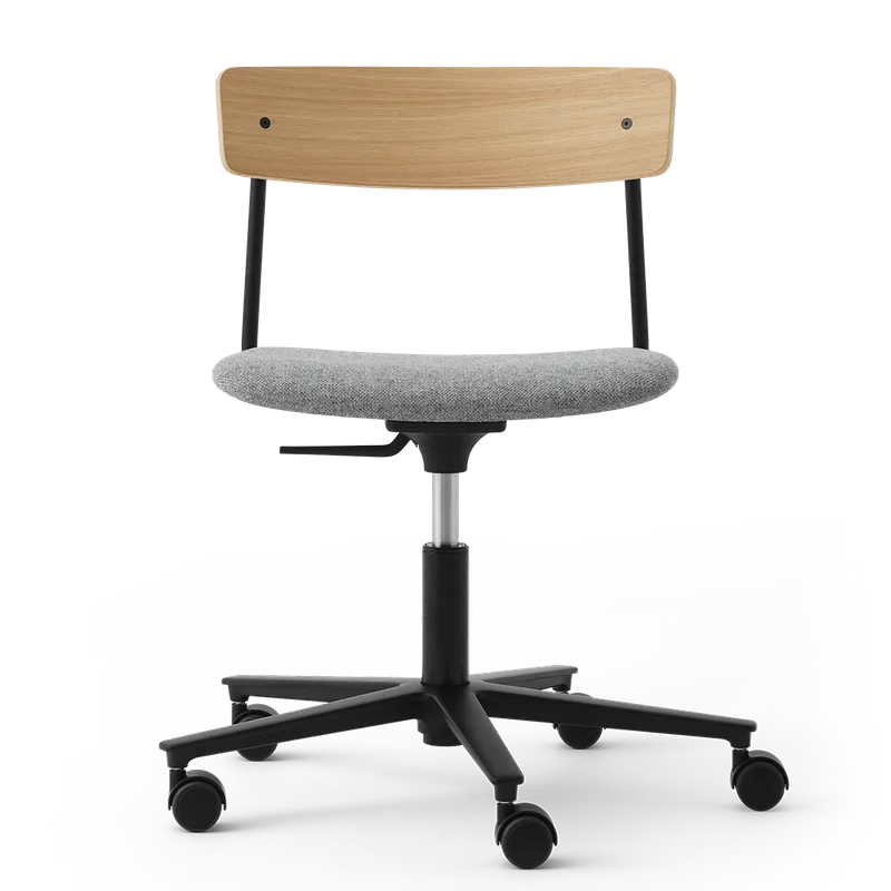Cross Task Chair de TAKT en Black tube, Oak Matt lacquer, Hallingdal 130 Grey, Aucun – photo du produit 2 sur 2