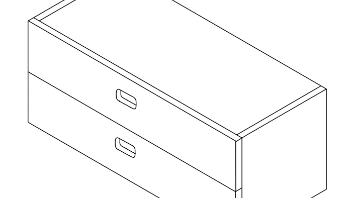 Hurtsfront med hål bred övre - Off-white by TÔNN furniture – product photo