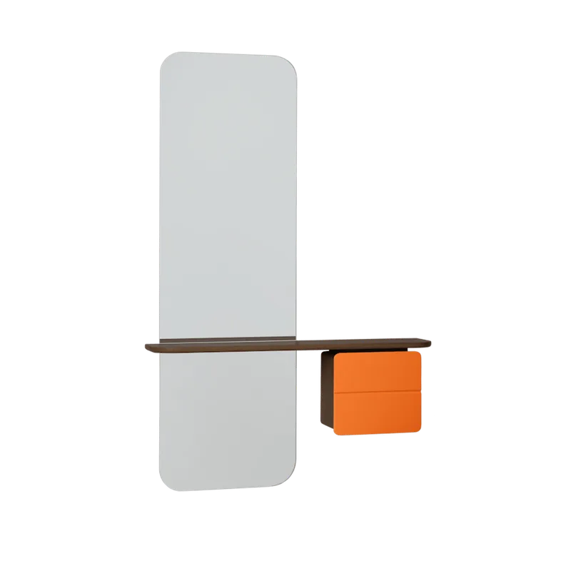One More Look | Spejl by UMAGE in Dark Oak, Nuance Orange – product photo