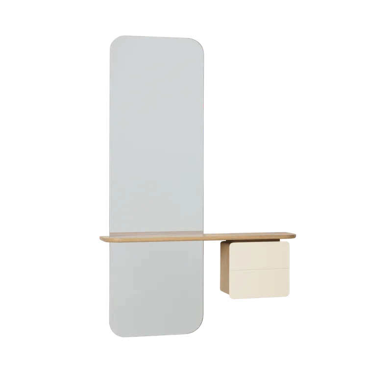 One More Look | Spejl von UMAGE in Oak, Pearl White – Produktfoto