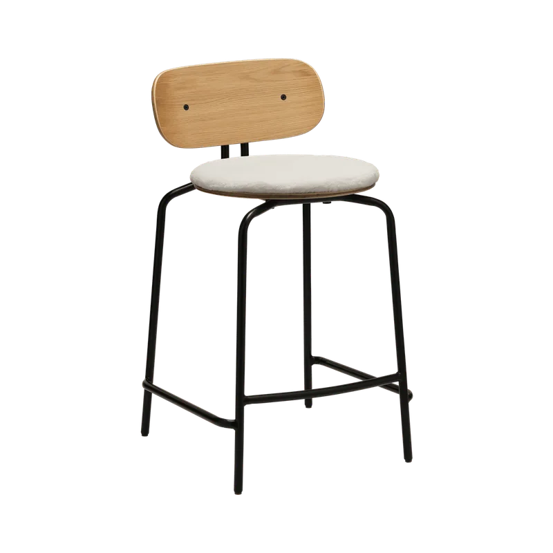 Curious | counterstol van UMAGE in Teddy White, Black – productfoto