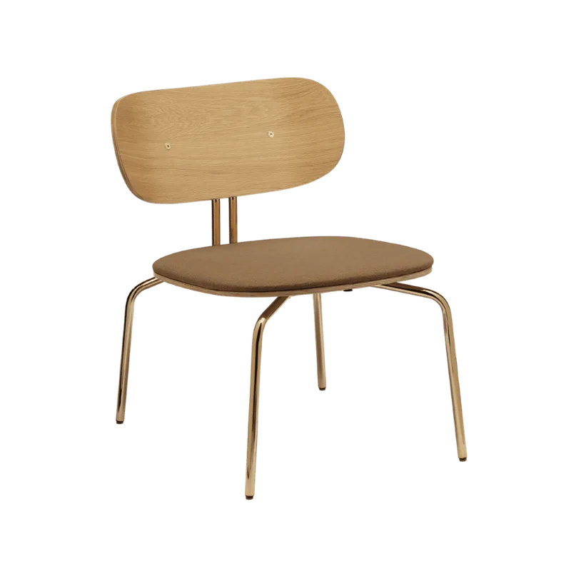 Curious | loungestol by UMAGE in Sugar Brown, Brass – product photo