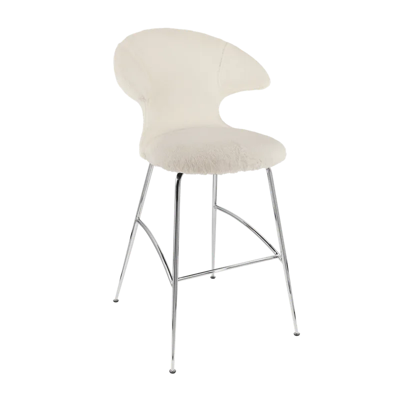 Time Flies | barstol by UMAGE in Teddy White, Chrome – product photo