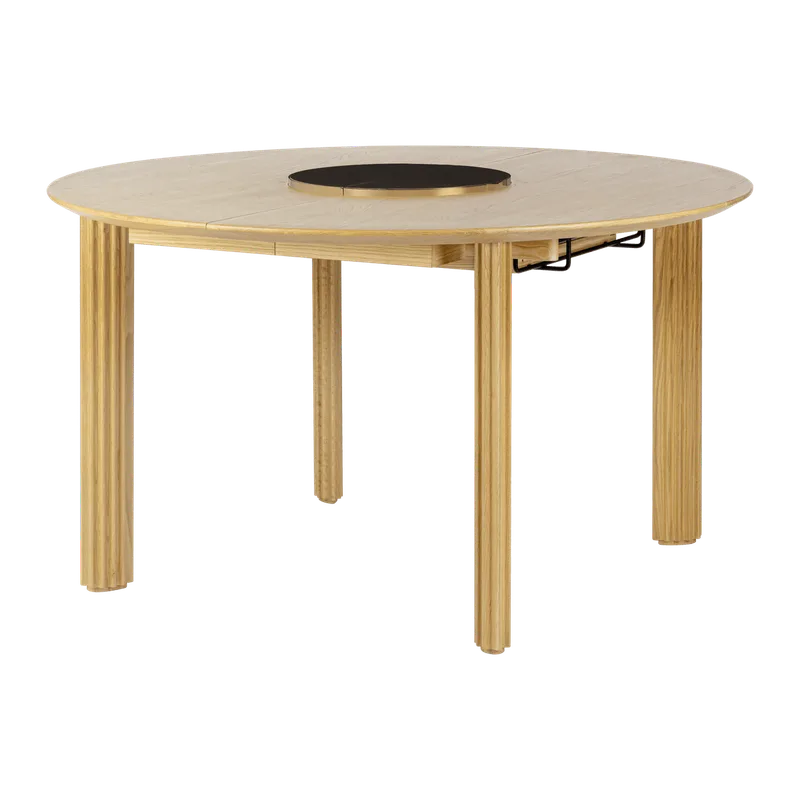 Comfort Circle | spisebord med udtræk de UMAGE en Nero brass, Rippled – photo du produit