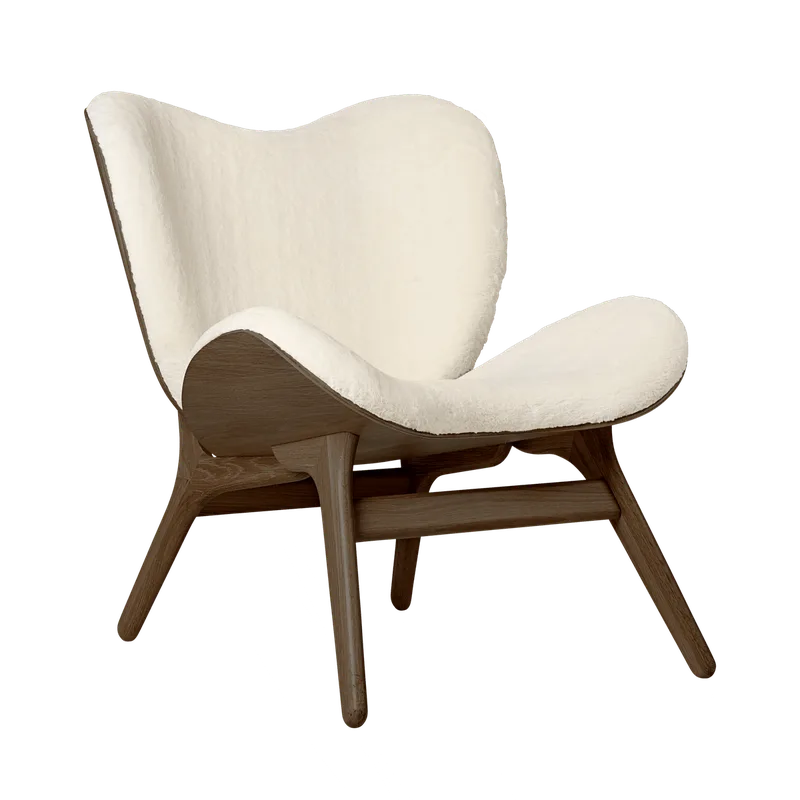A Conversation Piece | loungestol, lav by UMAGE in Dark Oak, Teddy White – product photo