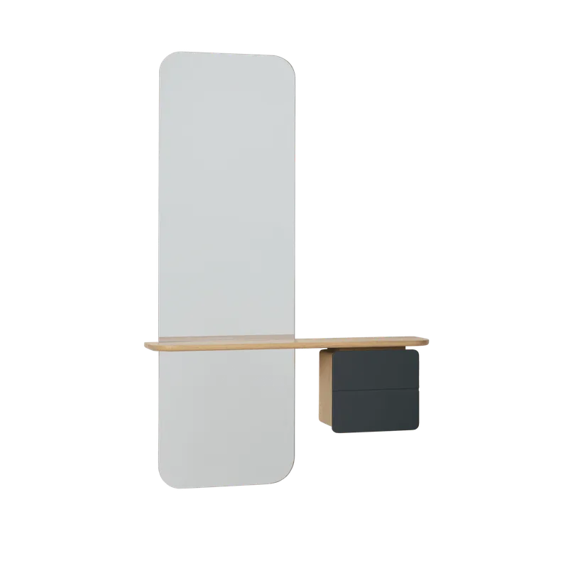 One More Look | Spejl von UMAGE in Oak, Anthracite Grey – Produktfoto
