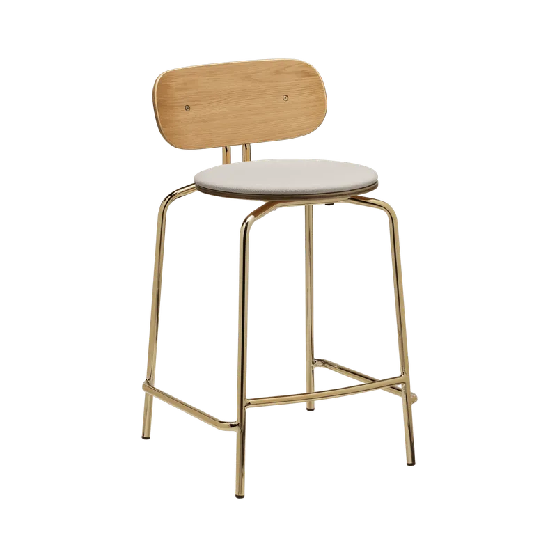 Curious | counterstol van UMAGE in White Sands, Brass – productfoto