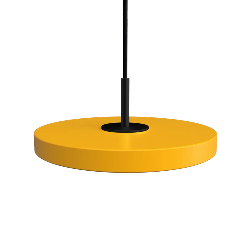 Asteria Micro | pendellampe by UMAGE in Saffron Yellow, Black Top – product photo