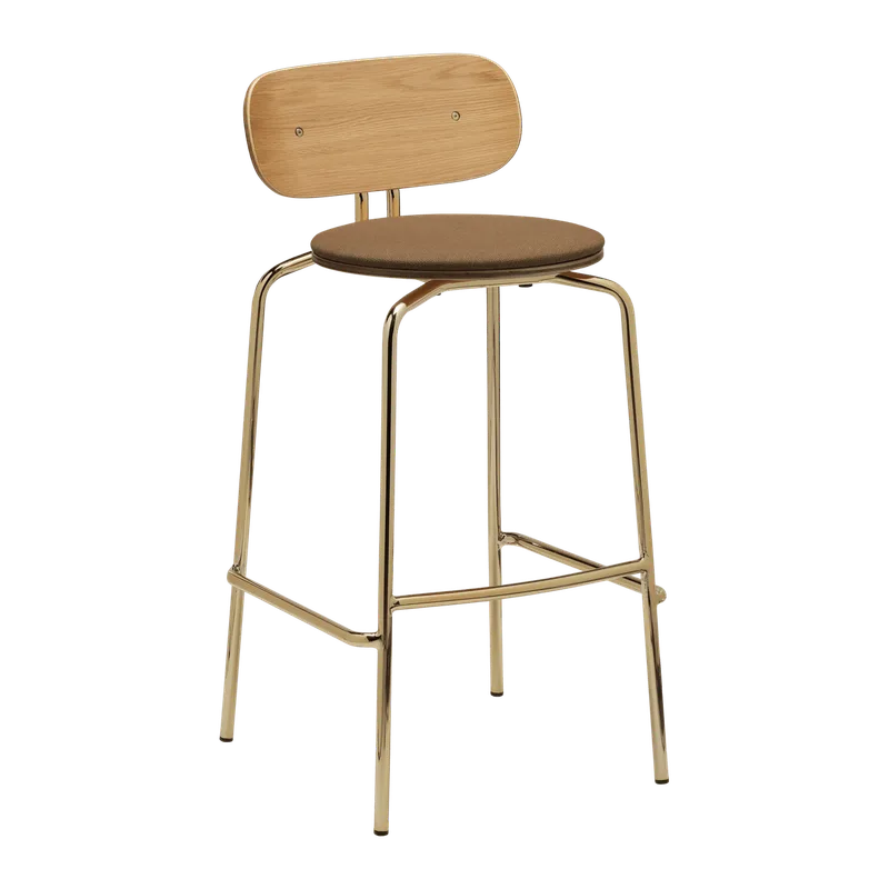Curious | bar stool by UMAGE in Sugar Brown, Brass – product photo