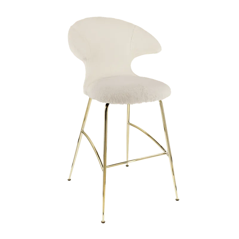 Time Flies | barstol by UMAGE in Teddy White, Brass – product photo