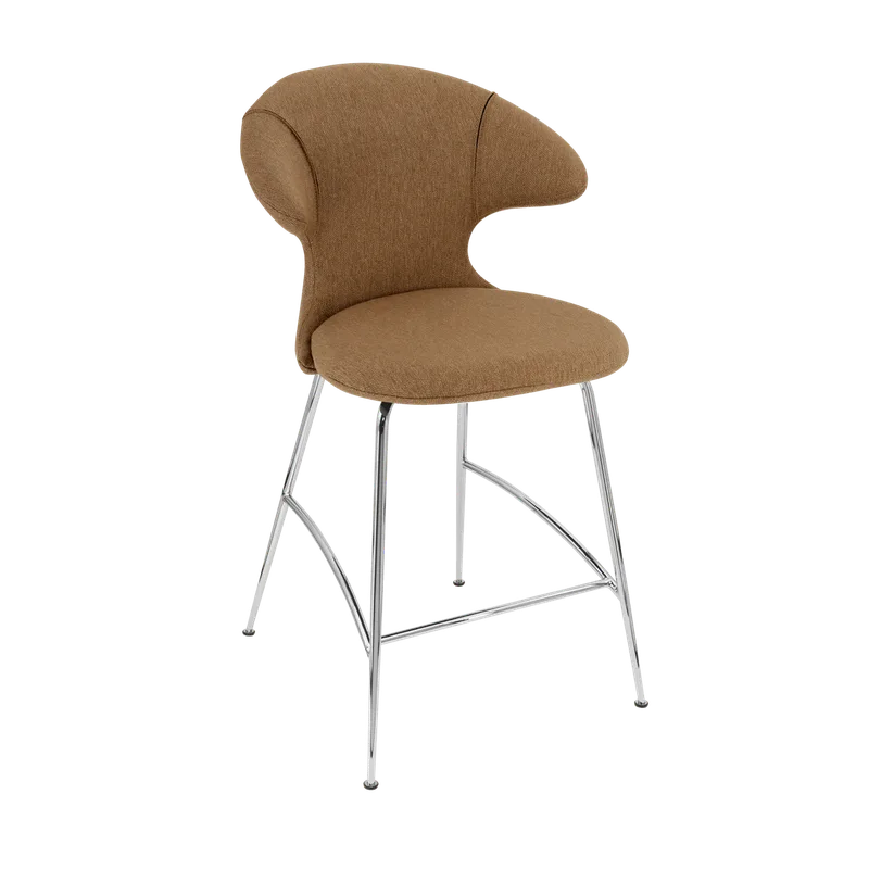 Time Flies | counterstol by UMAGE in Sugar Brown, Chrome – product photo