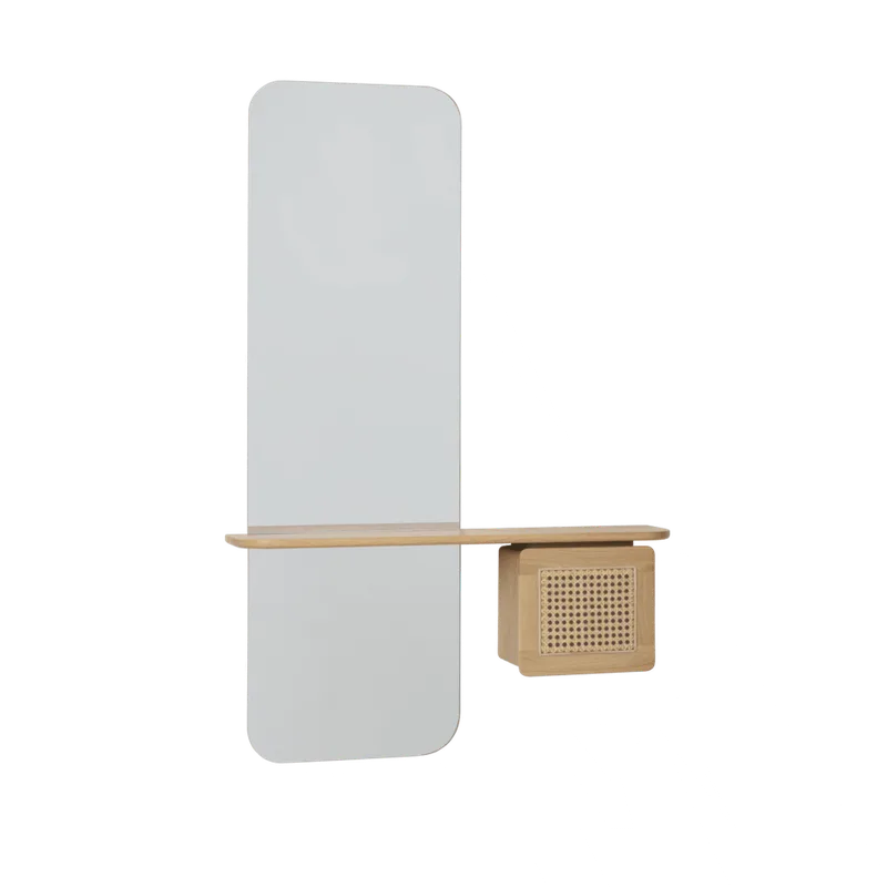 One More Look | Spejl von UMAGE in Oak, Venetian Cane – Produktfoto