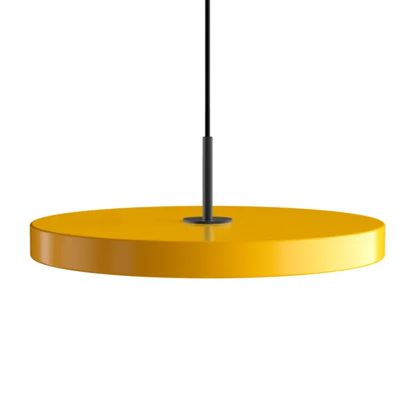 Asteria | pendellampe by UMAGE in Saffron Yellow, Black Top, Medium – product photo
