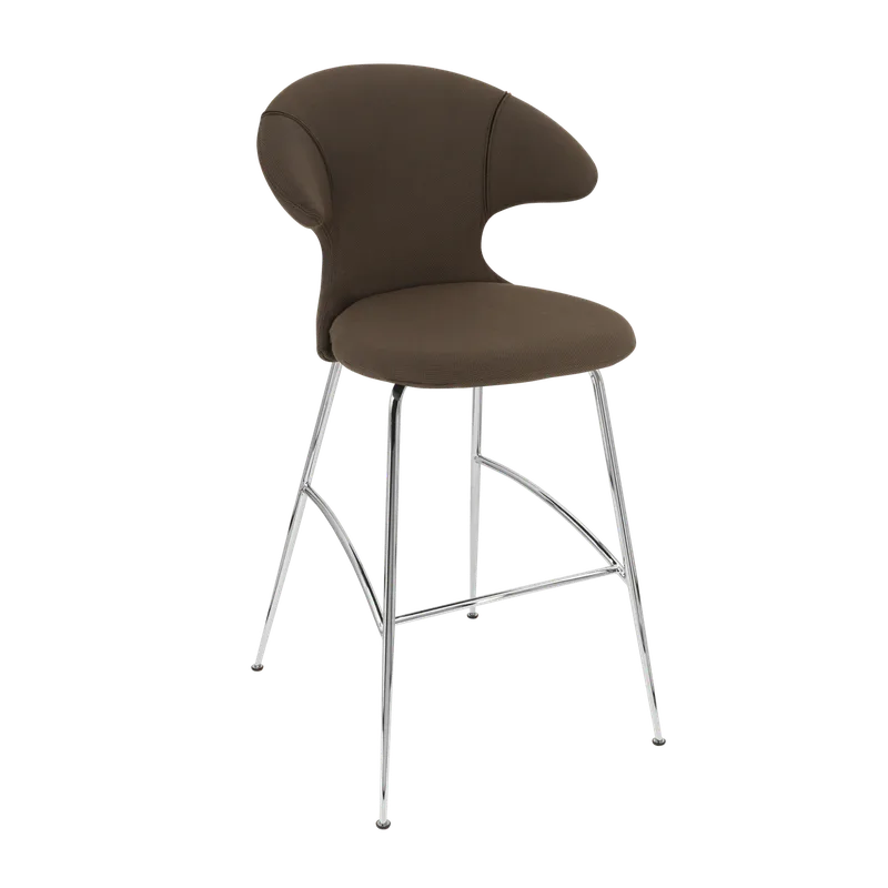 Time Flies | barstol by UMAGE in Mocca, Chrome – product photo
