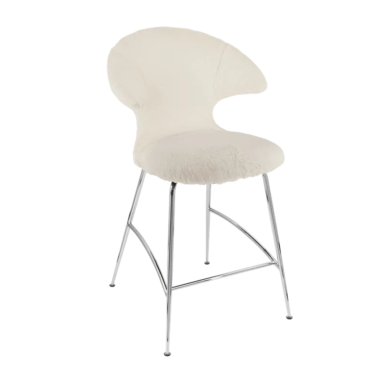 Time Flies | counterstol by UMAGE in Teddy White, Chrome – product photo