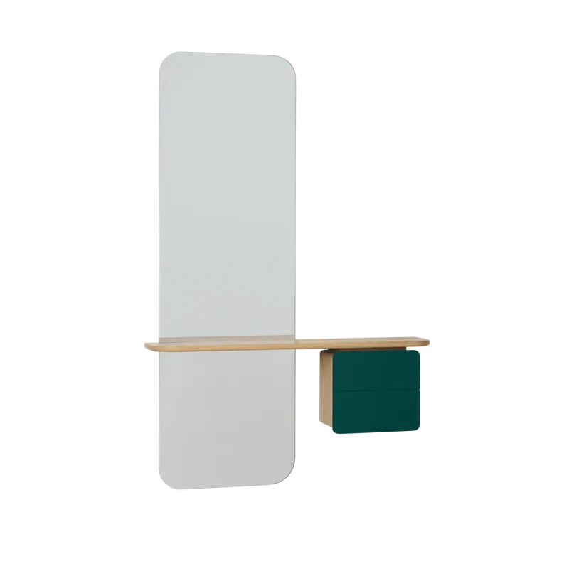 One More Look | Spejl von UMAGE in Oak, Forest Green – Produktfoto