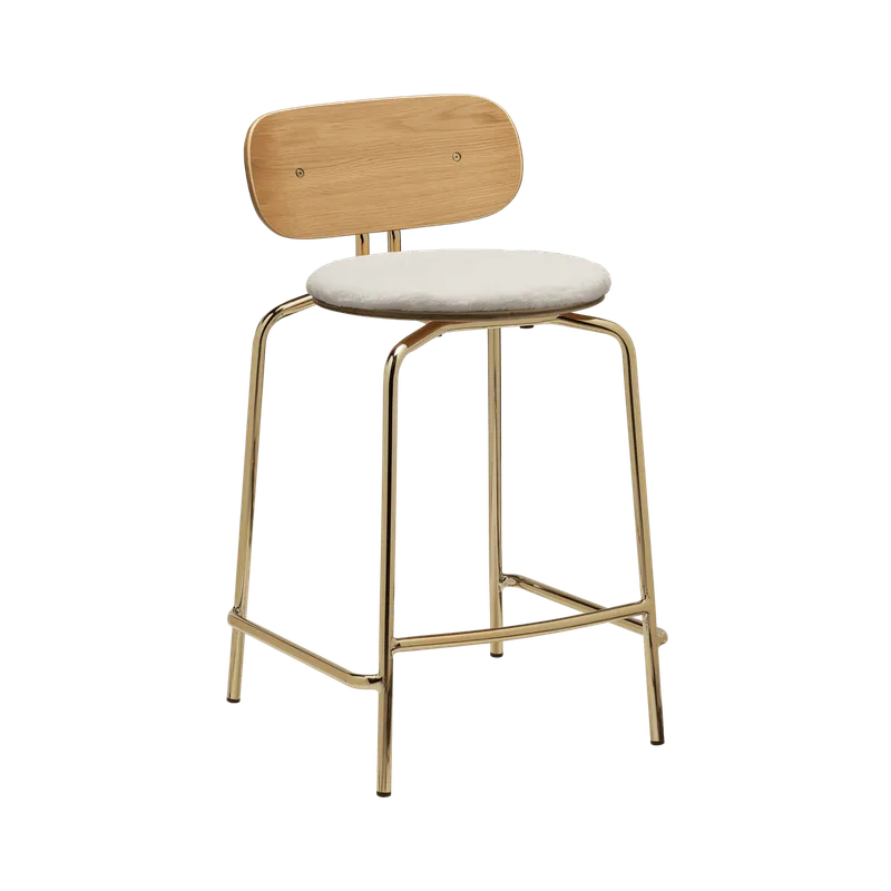 Curious | counterstol de UMAGE en Teddy White, Brass – photo du produit