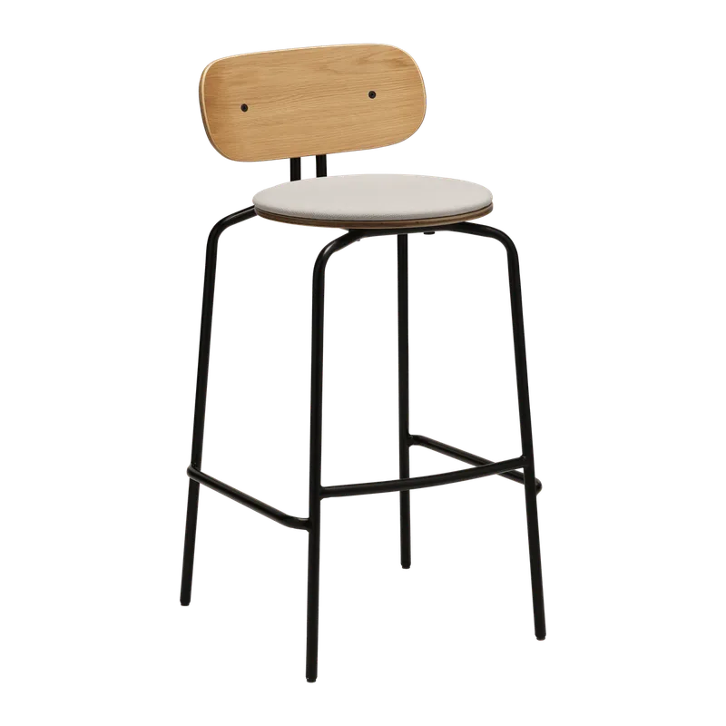 Curious | bar stool by UMAGE in White Sands, Black – product photo