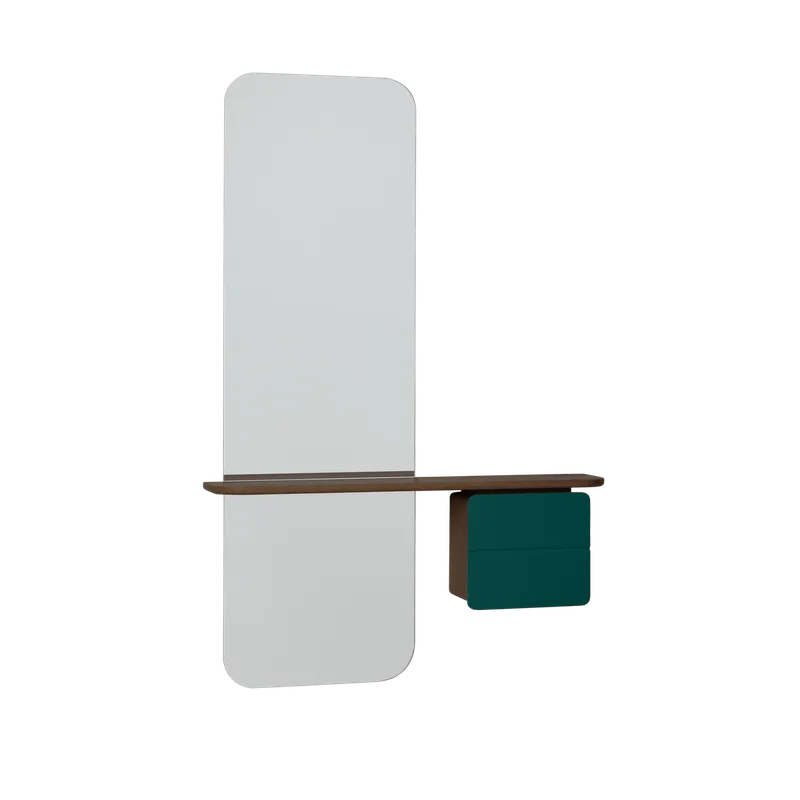 One More Look | Spejl von UMAGE in Dark Oak, Forest Green – Produktfoto