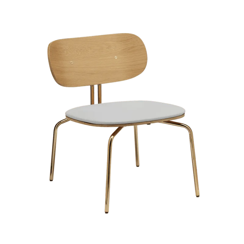 Curious | loungestol by UMAGE in Sterling, Brass – product photo