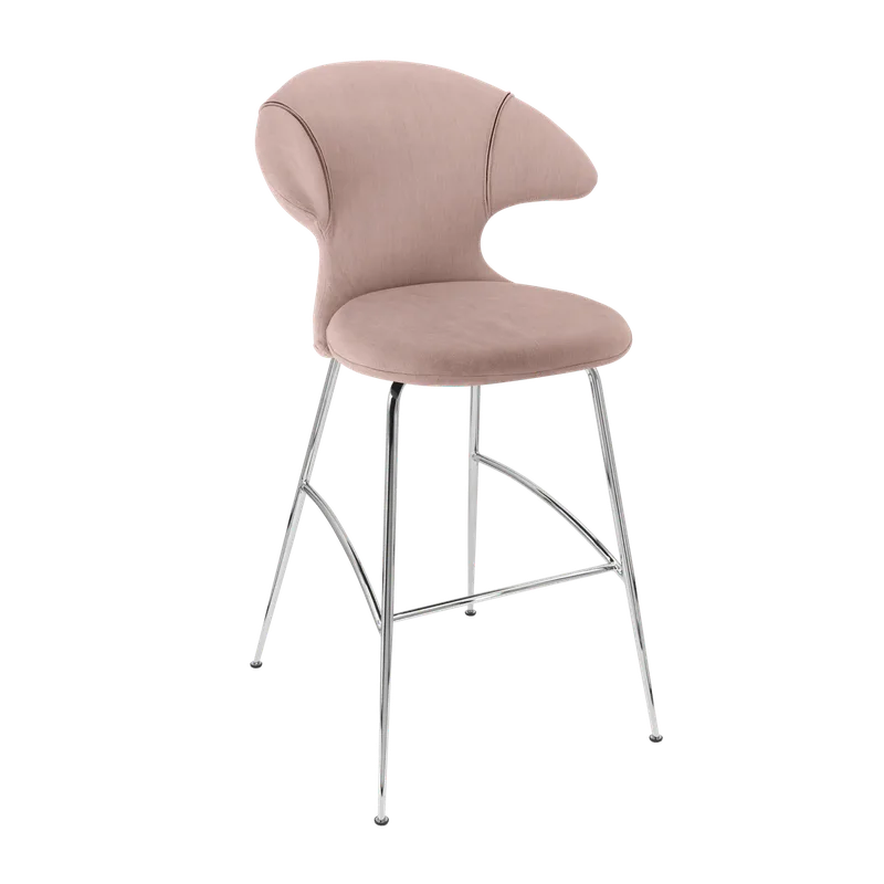 Time Flies | barstol by UMAGE in Stone Rose, Chrome – product photo