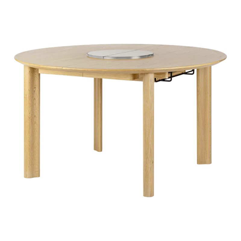 Comfort Circle | spisebord med udtræk by UMAGE in Bianco steel, Smooth – product photo