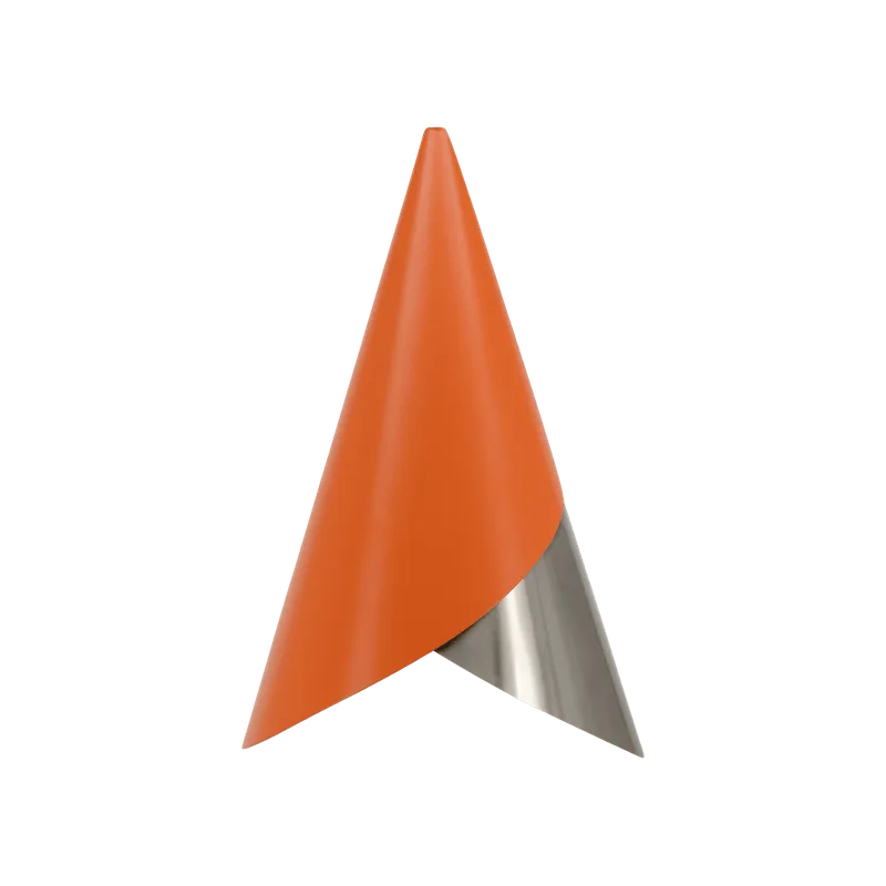 Cornet | lampeskærm by UMAGE in Nuance Orange/Steel – product photo