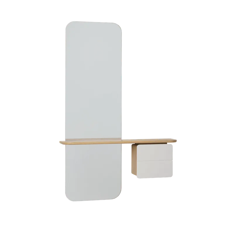 One More Look | Spejl von UMAGE in Oak, Nuance Mist – Produktfoto