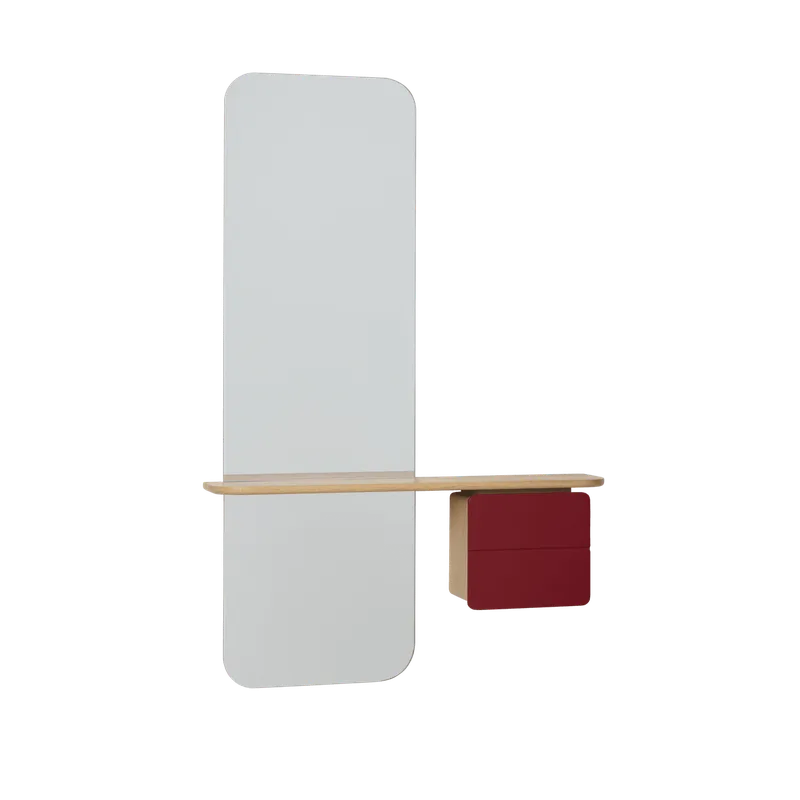 One More Look | Spejl von UMAGE in Oak, Ruby Red – Produktfoto