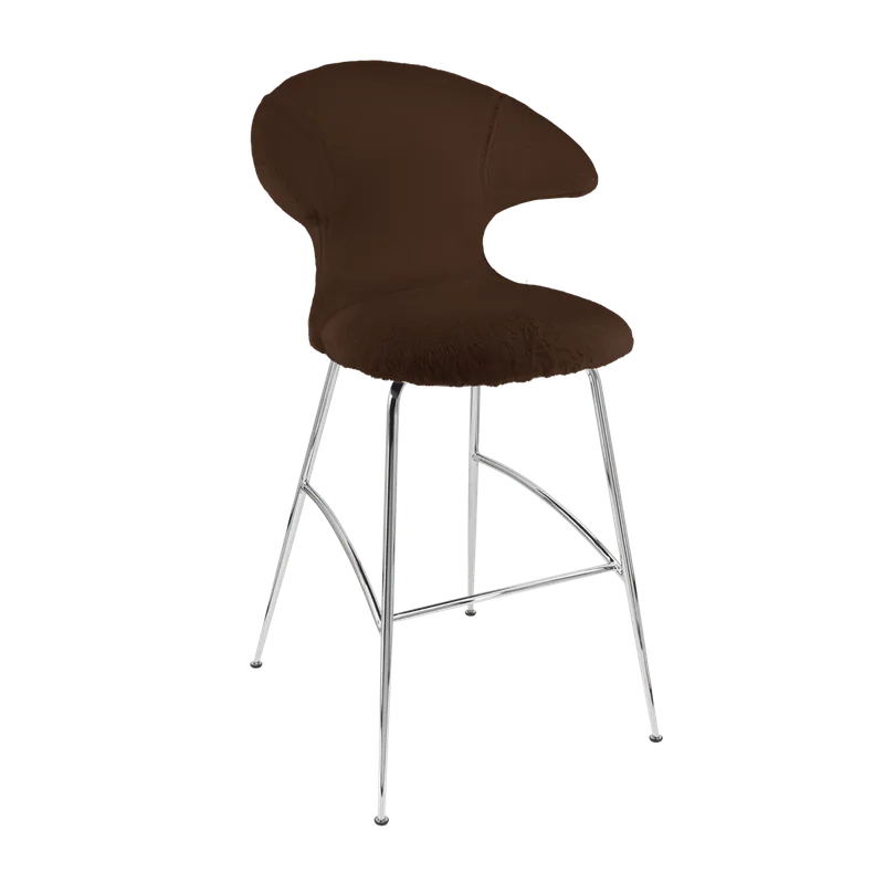 Time Flies | barstol by UMAGE in Teddy Brown, Chrome – product photo