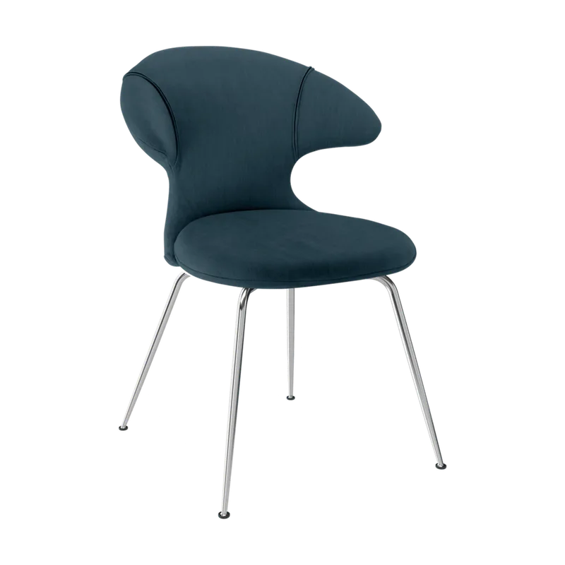Time Flies | stol van UMAGE in Jet Air Blue, Chrome – productfoto