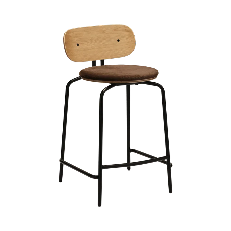 Curious Single | counter stool van UMAGE in Teddy Brown, Black – productfoto