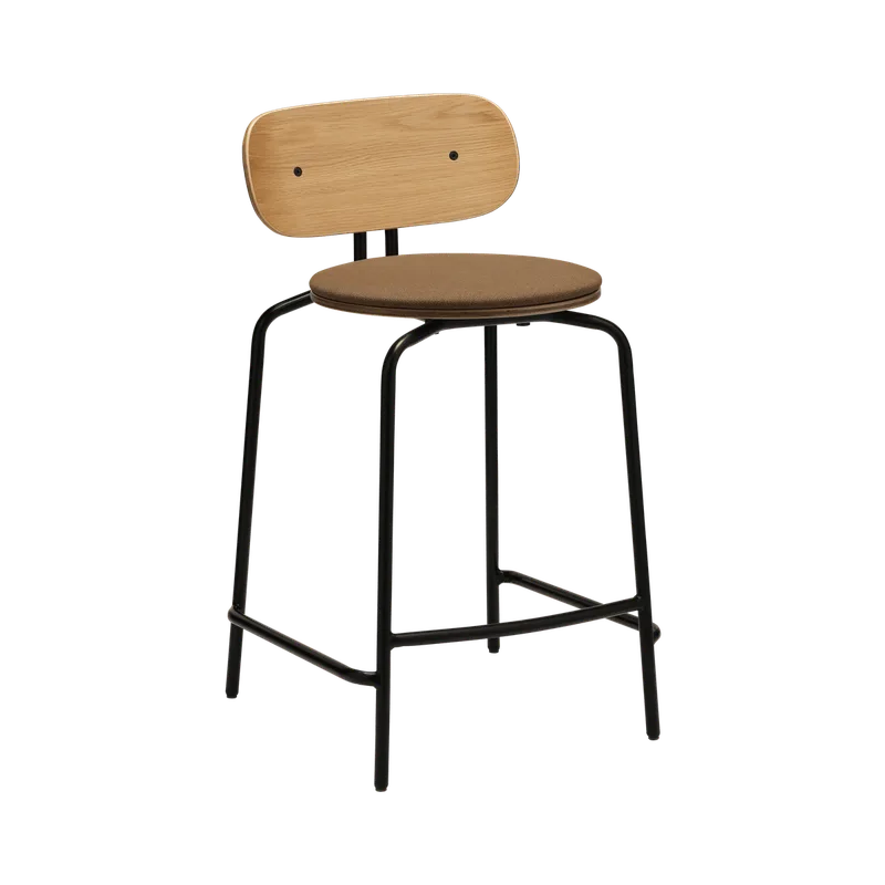 Curious Single | counter stool van UMAGE in Sugar Brown, Black – productfoto