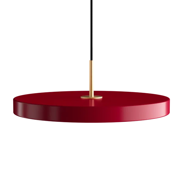 Asteria | pendellampe by UMAGE in Ruby Red, Brass Top, Medium – product photo