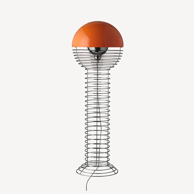 Wire Floor Lamp Ø40 w. orange shade by VERPAN – product photo
