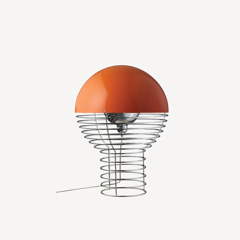 Wire Table Lamp Ø40 w. orange shade by VERPAN – product photo