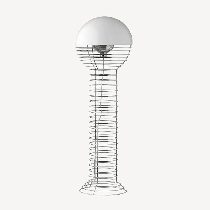 Wire Floor Lamp Ø40 w. white shade van VERPAN – productfoto