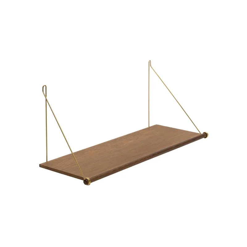 Loop Shelf van We Do Wood in Røget Eg & Messing – productfoto