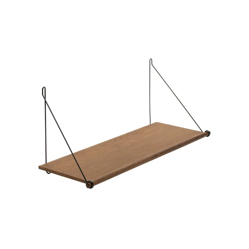 Loop Shelf van We Do Wood in Røget Eg & Sort Stål – productfoto
