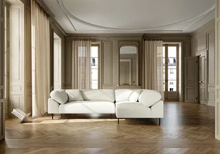 Collar Open end Højre (armlæn venstre) by WOUD in Råhvid bouclé – interior photo 2 of 4