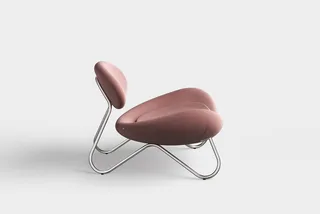 Meadow Loungestol - Støvet rosa/Børstet Stål van WOUD – productfoto 1 van 4