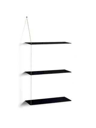 Stedge Hylde van WOUD in 60 cm, Messing, Sort (3 hylder) – productfoto 2 van 2