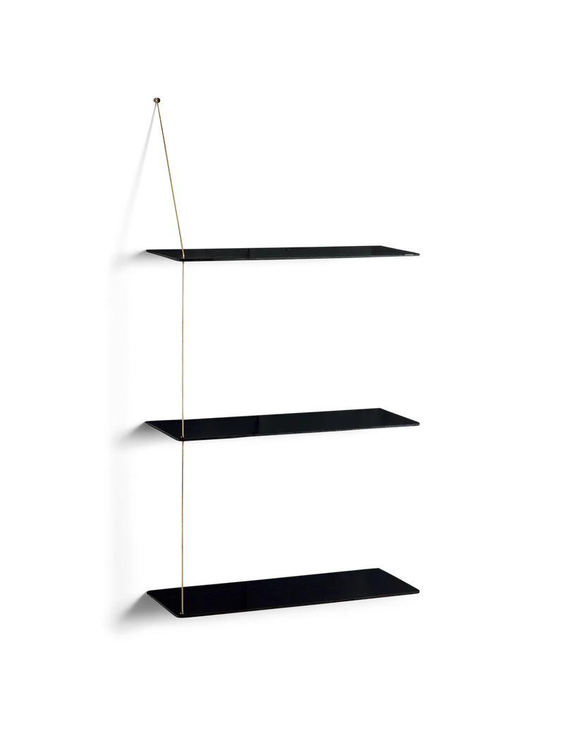 Stedge Hylde van WOUD in 60 cm, Messing, Sort (3 hylder) – productfoto 2 van 2