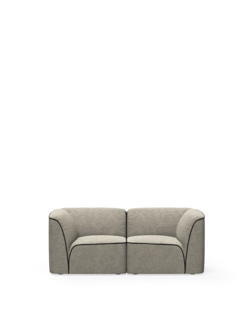 Flora 2-personers van WOUD in Natural bouclé – productfoto