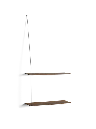 Stedge Hylde by WOUD in 60 cm, Sort metal, Røget eg (2 hylder) – product photo 2 of 2